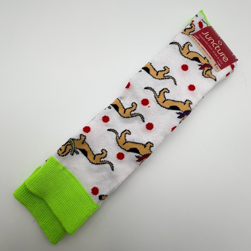 Women's Dachshund Knee High Socks Novelty Dog Print Fun‎ Gift Juncture 5–9 New